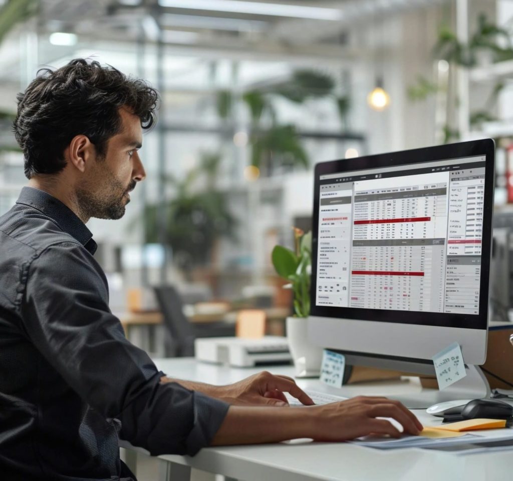 professionnel travaillant sur sa boîte mail sécurisée