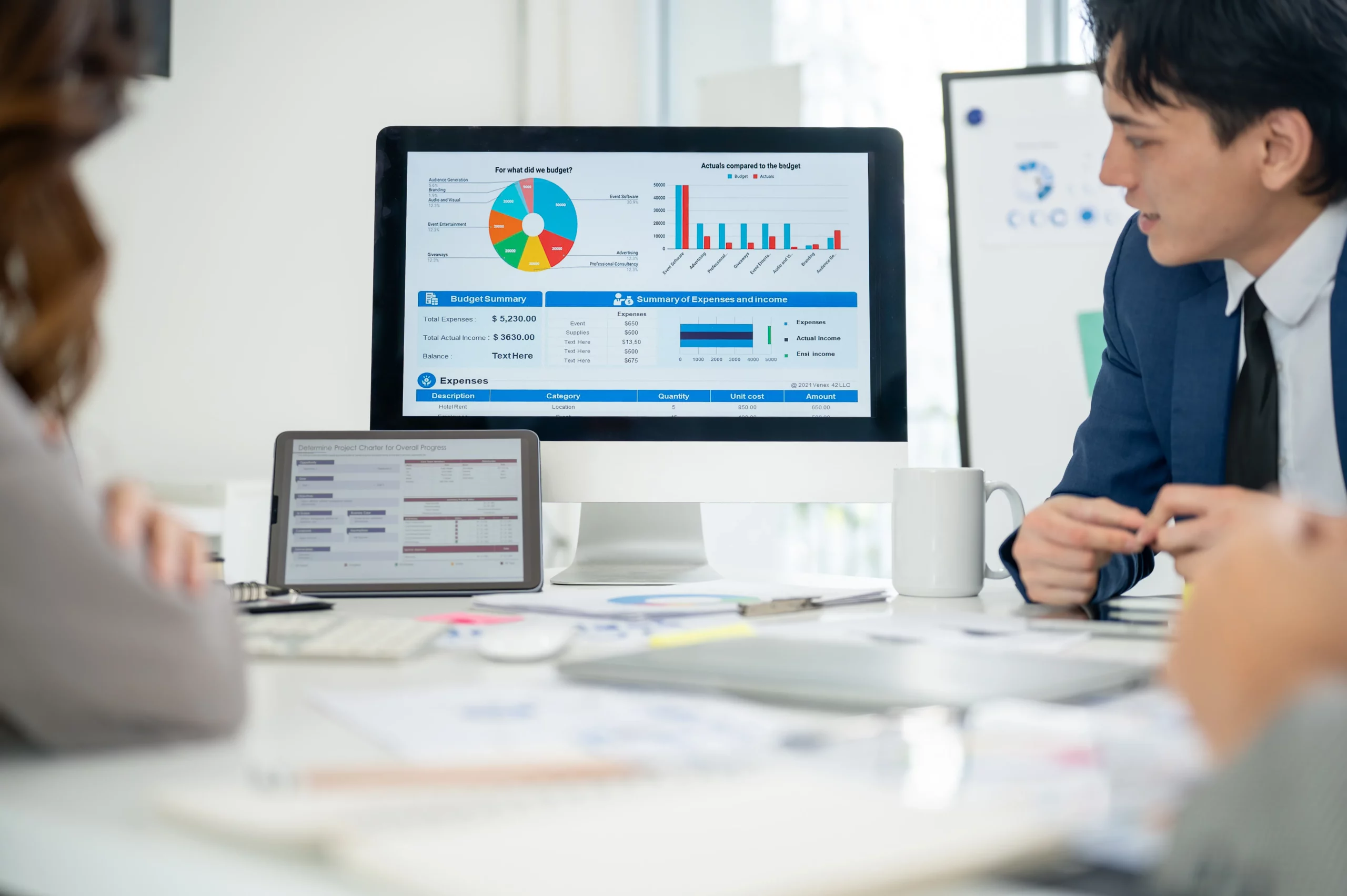 Réunion Habyss avec présentation de tableaux de bord et graphiques d'analyse